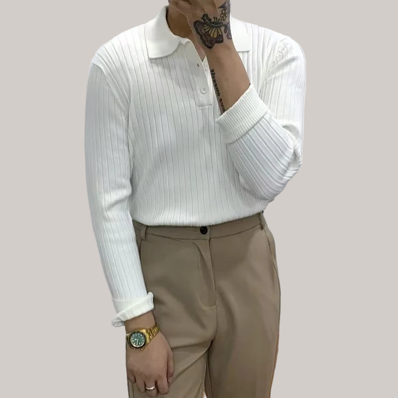 Long Sleeve Knit Polo