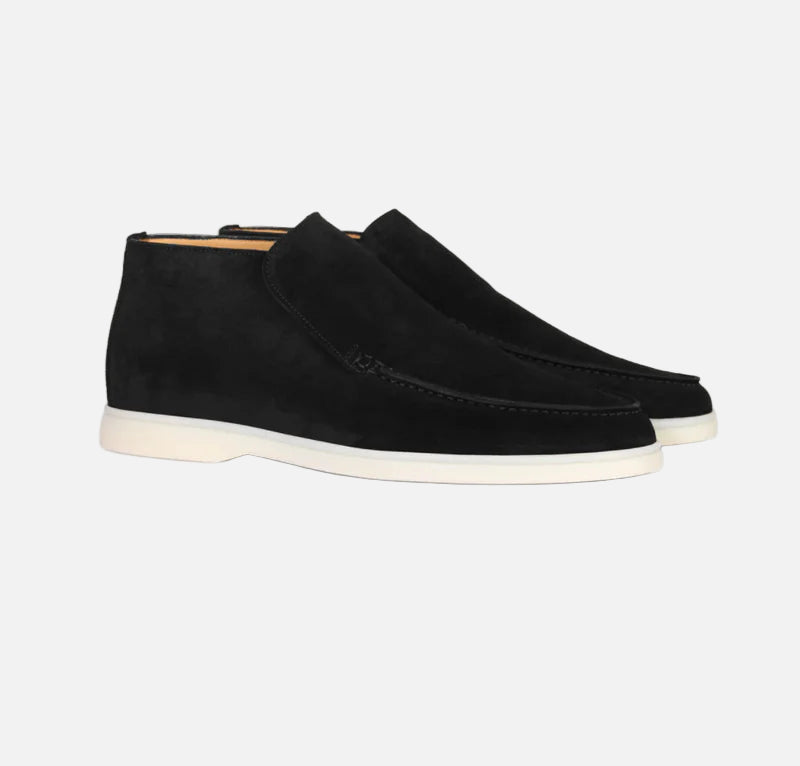 High Rise Suede Loafers