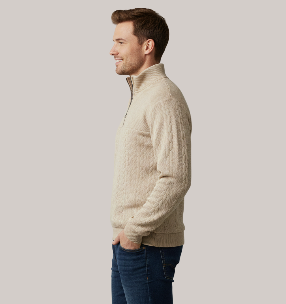 Jacquard Quarter Zip