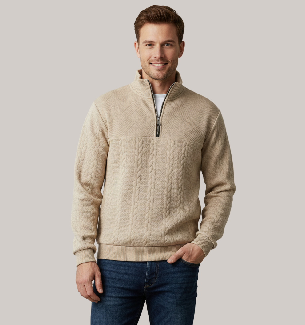 Jacquard Quarter Zip