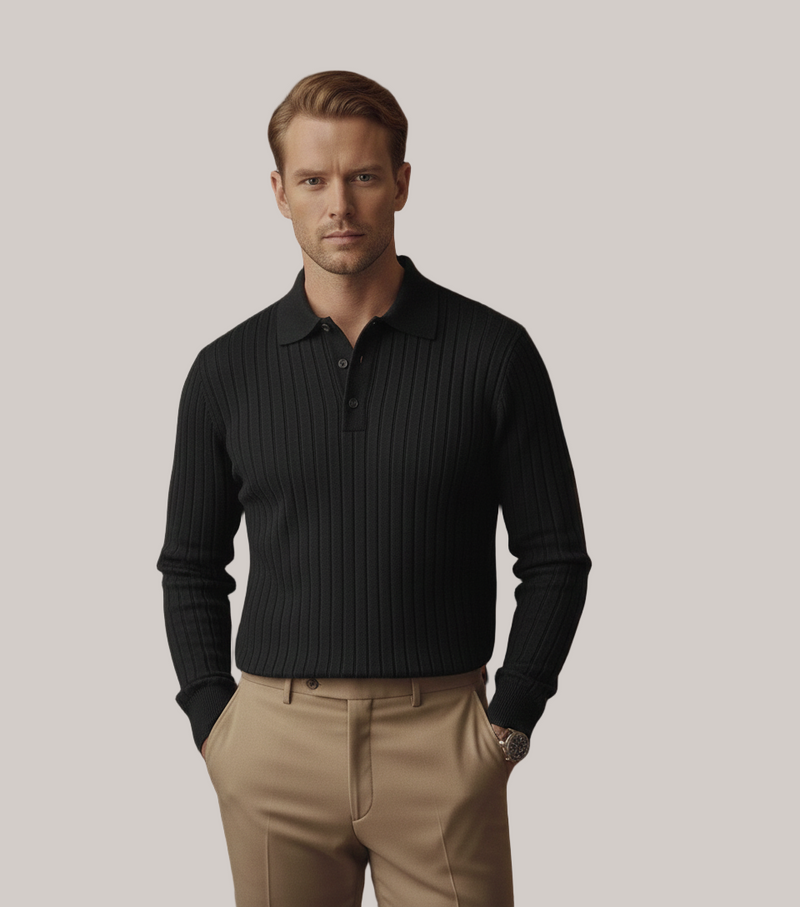 Long Sleeve Knit Polo