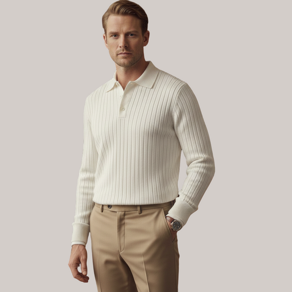 Long Sleeve Knit Polo