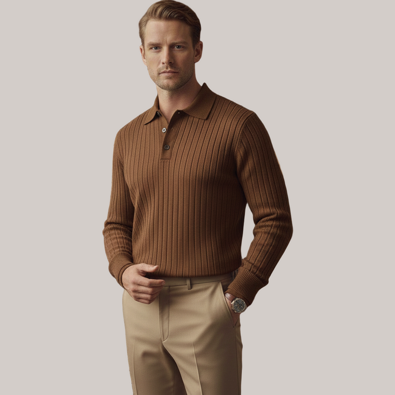 Long Sleeve Knit Polo