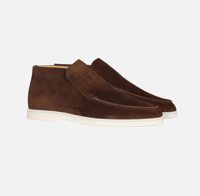 High Rise Suede Loafers