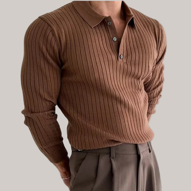 Long Sleeve Knit Polo