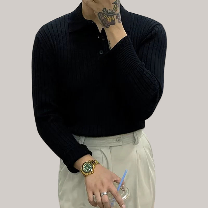 Long Sleeve Knit Polo